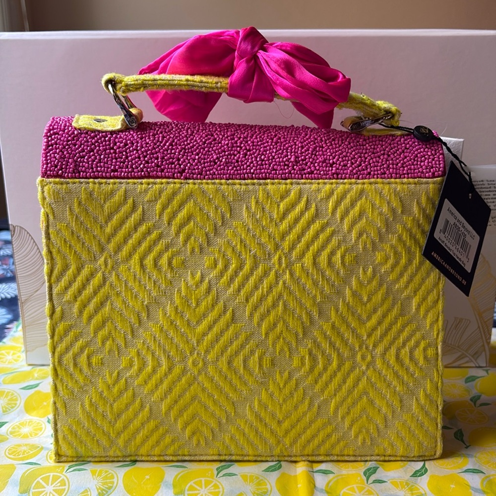 Pink Beaded Amalfi Lemon Handbag - Picture 6 of 16